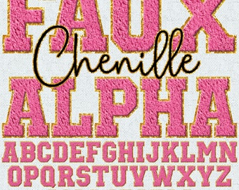 Faux Chenille Alphabet PNG, Varsity Letters Patches, Pastel Color Faux Chenille Printable Letters, Easter Spring Letters, Alpha Pack 3FC
