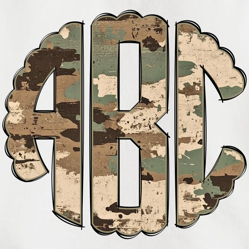 Camouflage Monogram PNG, Camouflage Monogram, Alpha Doodle, Monogram ...
