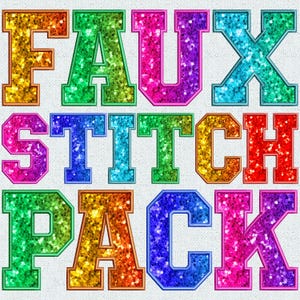 Faux Embroidery Sequin Alphabet Bundle PNG, Sequins Alphabet, Faux Sequin Letters Patch, Alpha Doodle, Varsity Patches, SP Alpha Pack 4FE