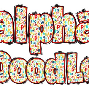 Back to School Alphabet PNG, School Letters, PNG Letters, School Alpha Doodle, Back to School Doodle, School Doodle, Alpha Pack Doodle 20A