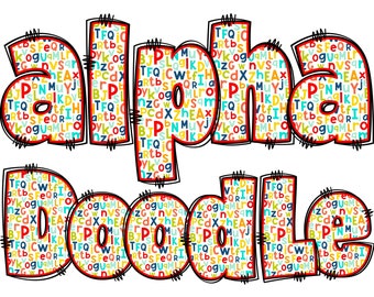 Back to School Alphabet PNG, School Letters, PNG Letters, School Alpha Doodle, Back to School Doodle, School Doodle, Alpha Pack Doodle 20A