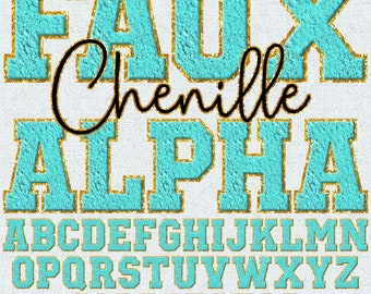 Faux Chenille Alphabet PNG, Varsity Letters Patches, Pastel Color Faux Chenille Printable Letters, Easter Spring Letters, Alpha Pack 3FC