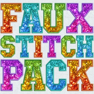 Faux Embroidery Sequin Alphabet Bundle PNG, Sequins Alphabet, Faux Sequin Letters Patch, Alpha Doodle, Varsity Patches, SP Alpha Pack 3FE