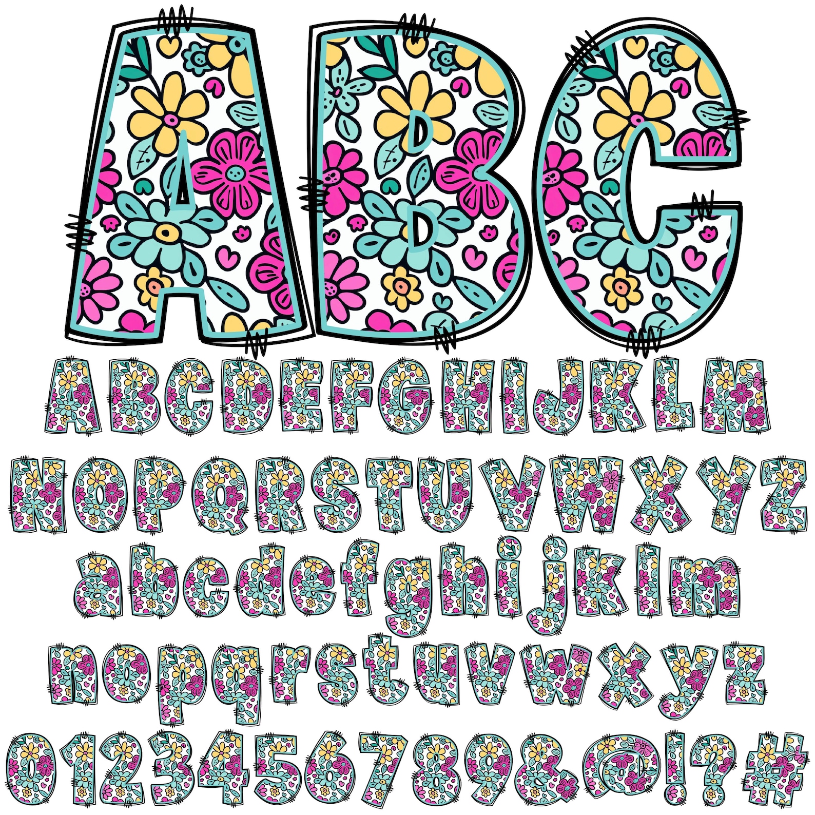 Spring Alphabet Letters Spring Alphabet Bundle PNG, Spring Letters, PNG Letters, Spring ...
