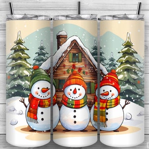 Christmas Tumbler PNG, Christmas Snowman Tumbler, Winter Tumbler, Snowman, 20oz Skinny Tumbler PNG, Sublimation, Tumbler Wrap, Design 348
