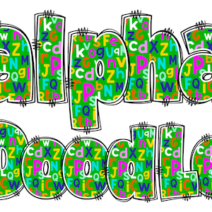 Back to School Alphabet PNG, School Letters, PNG Letters, School Alpha Doodle, Back to School Doodle, School Doodle, Alpha Pack Doodle 21A
