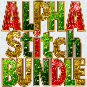 Christmas Faux Embroidery Sequin Alphabet Bundle PNG, Sequins Alphabet, Sequin Letters Patch, Alpha Doodle, Varsity Patches, Alpha Pack 1FE