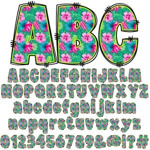 BUNDLE Summer Alphabet PNG, Tropical Doodle, PNG Letters, Fruits Doodle ...