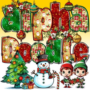 Christmas Alphabet Doodle PNG Bundle, Christmas Alphabet, Christmas Alpha Doodle, Alphabet, Christmas Letters, PNG Letters, Alpha Doodle 28