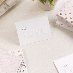 Handgeprägte Aquarellkarte "with Love" – Einzigartige Haptik, Perfekt für Geschenke, Einladungen & besondere Anlässe, für die Freundin