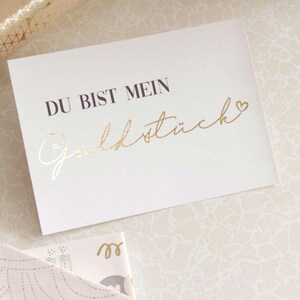 Karte Du bist mein Goldstück | Gold, Roségold, Kupfer veredelt | Dankeskarte | Gutschein | beste Freundin/Freund | einfach so | Mitbringsel