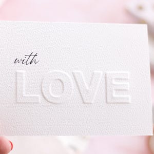 Handgeprägte Aquarellkarte "with Love" – Einzigartige Haptik, Perfekt für Geschenke, Einladungen & besondere Anlässe, für die Freundin