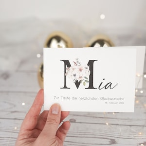Karte zur Geburt Taufkarte personalisiert für Jungen und Mädchen Geburtsgeschenk Mitbringsel | Tante Onkel Babyankündigung Babyshower