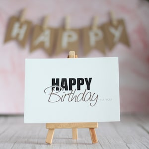 Karte Happy Birthday-Geburtstagskarte mit Gold, Roségold, oder Kupfer veredelt. Eine  moderne, schlichte & edle Karte für den besonderen Tag