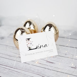 Karte zur Taufe Geburt Taufkarte personalisiert für Jungen und Mädchen Taufgeschenk Mitbringsel | Tante Onkel Babyankündigung Babyshower