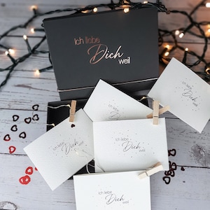 Geschenkset „Ich liebe dich weil...“| für Verliebte | kleine Botschaft | Liebesgrüße | Valentinstag | Anhänger | Hochzeitstag | romantisch