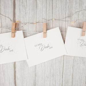 Karten-Set „Ich liebe dich weil...“| für Verliebte | kleine Botschaft | Liebesgrüße | Valentinstag | Anhänger | Hochzeitstag | romantisch