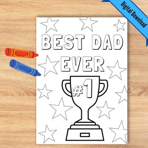 Druckbare Best Dad Ever Malkarte | Sofort druckbare Karte | Malkarte für Papa | Vatertag DIY Karte | Digitaler Download