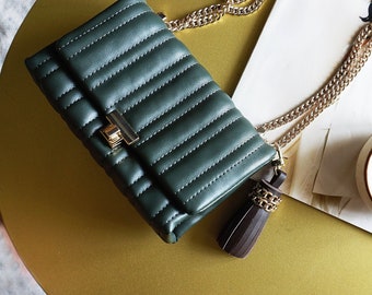 Luxury Tassel bag charm, Leather Tassel keychain, brown Leather Tassel, Handbag Accessories, Leather Keyring, Tassel for Bag. Gift For Her.