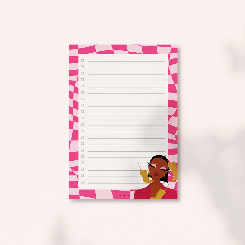 To do list notepad Girl Boss Notepad Black Woman stationery A5 A6 Notepad African American stationery black girl journal planner image 2