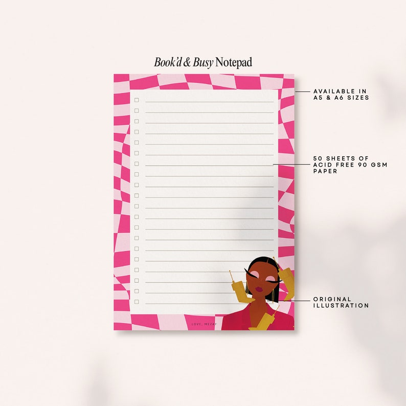 To do list notepad Girl Boss Notepad Black Woman stationery A5 A6 Notepad African American stationery black girl journal planner image 3