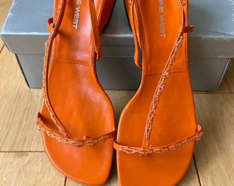 Vintage Nine West Sandals - Orange Leather
