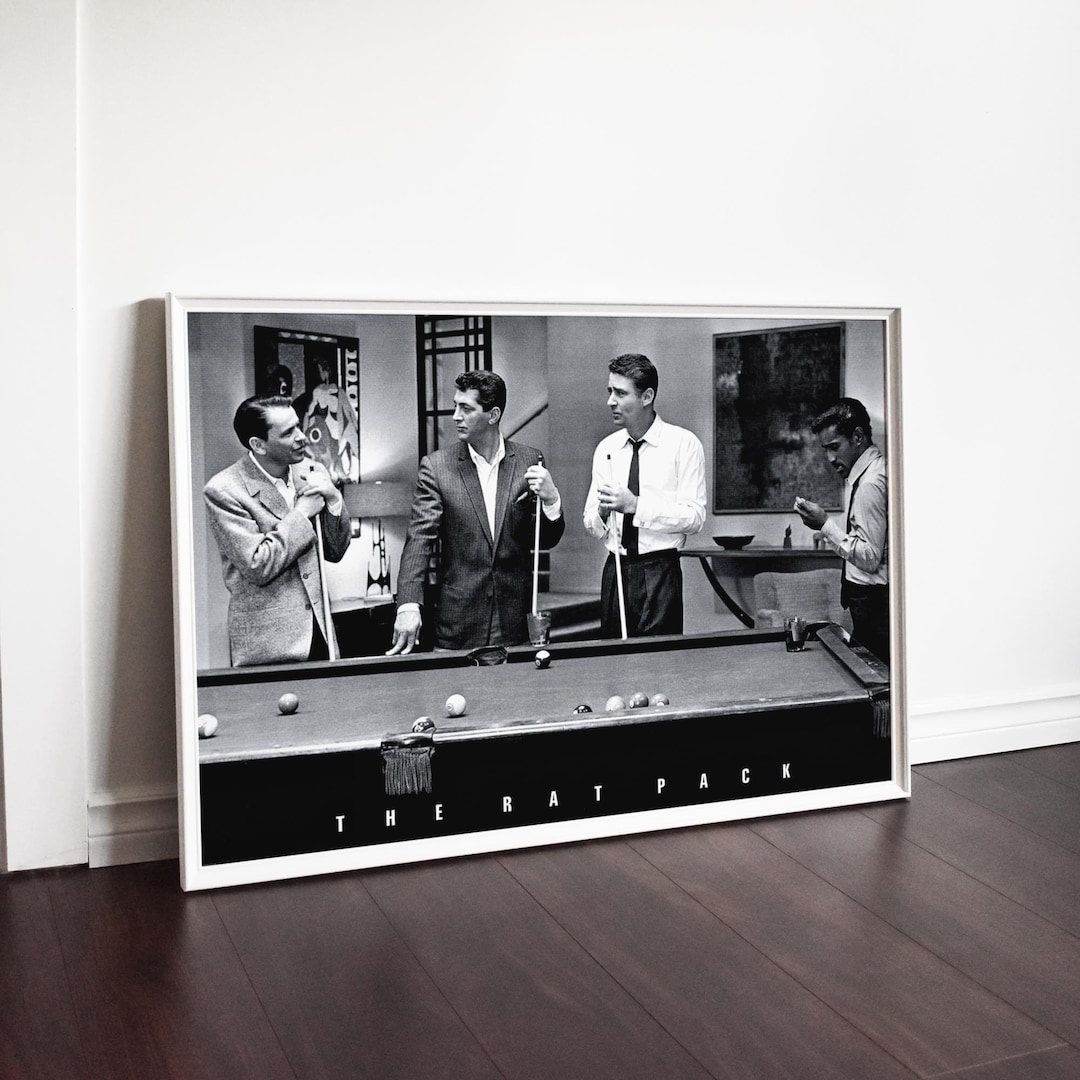The Rat Pack Playing Pool Art Poster Frank Sinatra Dean Etsy