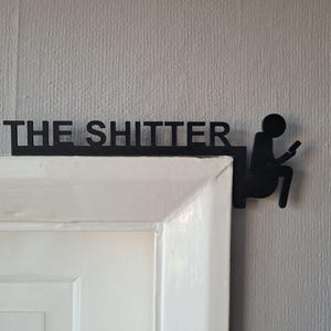 Funny 'The Shitter' Toilet Door Sign | Novelty Home Decor