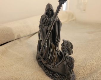 Soul Ferryman Boat Aquarium Ornament, Gothic Fish Tank Decor, Fantasy Aquarium Decoration