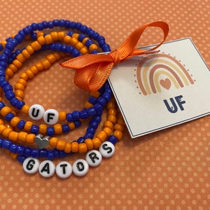 UF bracelets | UF jewelry | University of Florida | bead bracelets | college team bracelet | gator grad gift | UF Mom | Gators Bracelet |