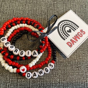 UGA bracelets | Georgia bracelets | Georgia Dawgs bracelets | college team bracelet | georgia grad gift | georgia jewelry | georgia bulldogs