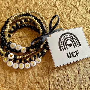 UCF bracelets | UCF jewelry | University of Central Florida | bead bracelets | college team bracelet | ucf grad gift | UCF Mom | ucf merch