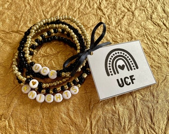 UCF bracelets | UCF jewelry | University of Central Florida | bead bracelets | college team bracelet | ucf grad gift | UCF Mom | ucf merch