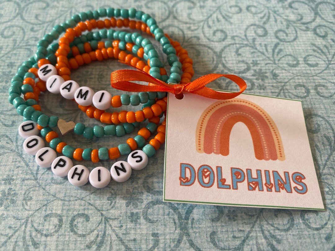 Miami Dolphins Bracelets Dolphins Jewelry Miami Dolphins Bead Bracelets ...