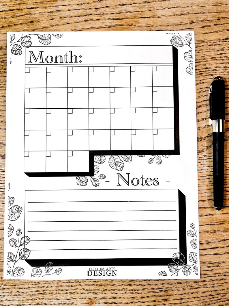 printable-calendar-and-note-space-with-simplistic-greenery-boarder