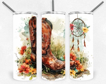 Cowgirl Tumbler wickeln, Country Western wickeln, 20 Unzen Skinny Tumbler wickeln, Sublimationsdesign, digitaler Download, PNG Instant NUR DIGITAL,