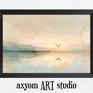 Impresión artística en acuarela, póster de arte mural con acuarela serena, regalo para amantes del arte, impresión artística para sala de estar, pintura de naturaleza, impresión estilo galería