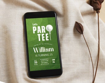 Editable Golf Par-Tee Birthday Invitation, Digital Invite (5x7 inch)