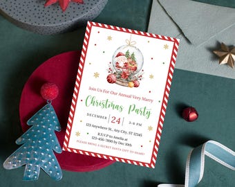 Editable Santa Christmas Party Invitation Template (PDF)