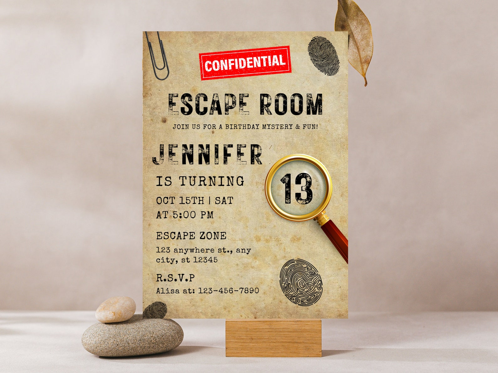 Invitation Room Escape Room Birthday Invitation Template, Editable Mystery Party (PDF ...