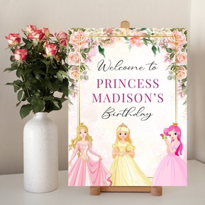 Little Princess Birthday Welcome Sign, Royal Celebration, Birthday Welcome Sign, Princess Party Welcome Poster, Princess Printable Welcome