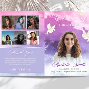 Editable Funeral Program Template, Obituary Template For Women, Bi-Fold Obituary Template, Celebration Of Life Program, Funeral Memorial