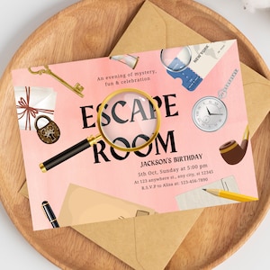 Escape Room Birthday Invitation Template, Editable Escape Room Party Invite, Escape Room Party For Girls And Boys, Mystery Birthday Party
