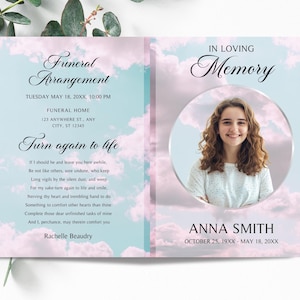 Editable Funeral Program Template, Obituary Template For Women, Bi-Fold Obituary Template, Celebration Of Life Program, Funeral Memorial