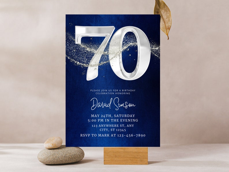 70th Birthday Invitation Template, 70th Birthday Invitation Template