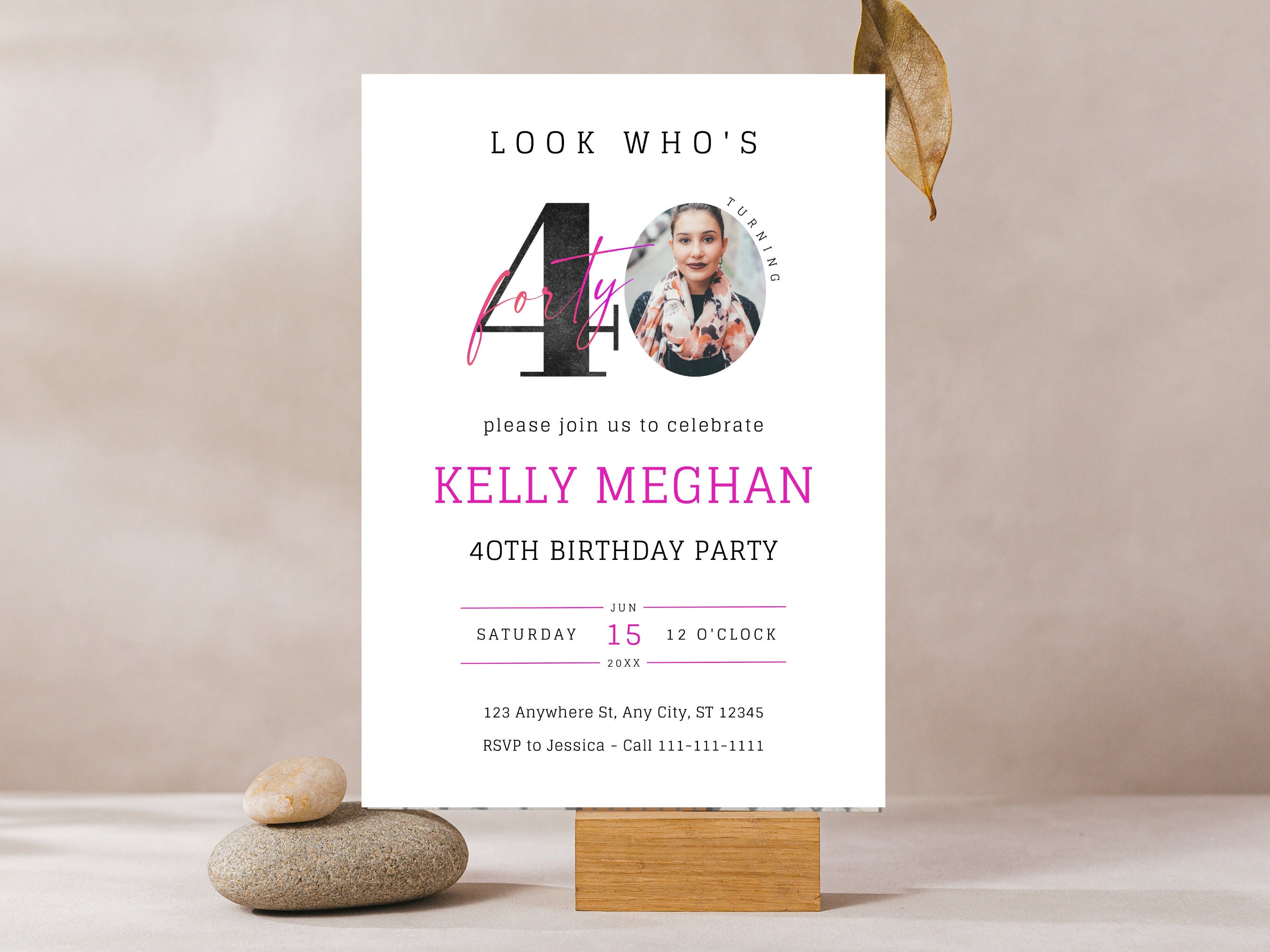 Photo 40th Birthday Invitation Template (digital Download) - Etsy