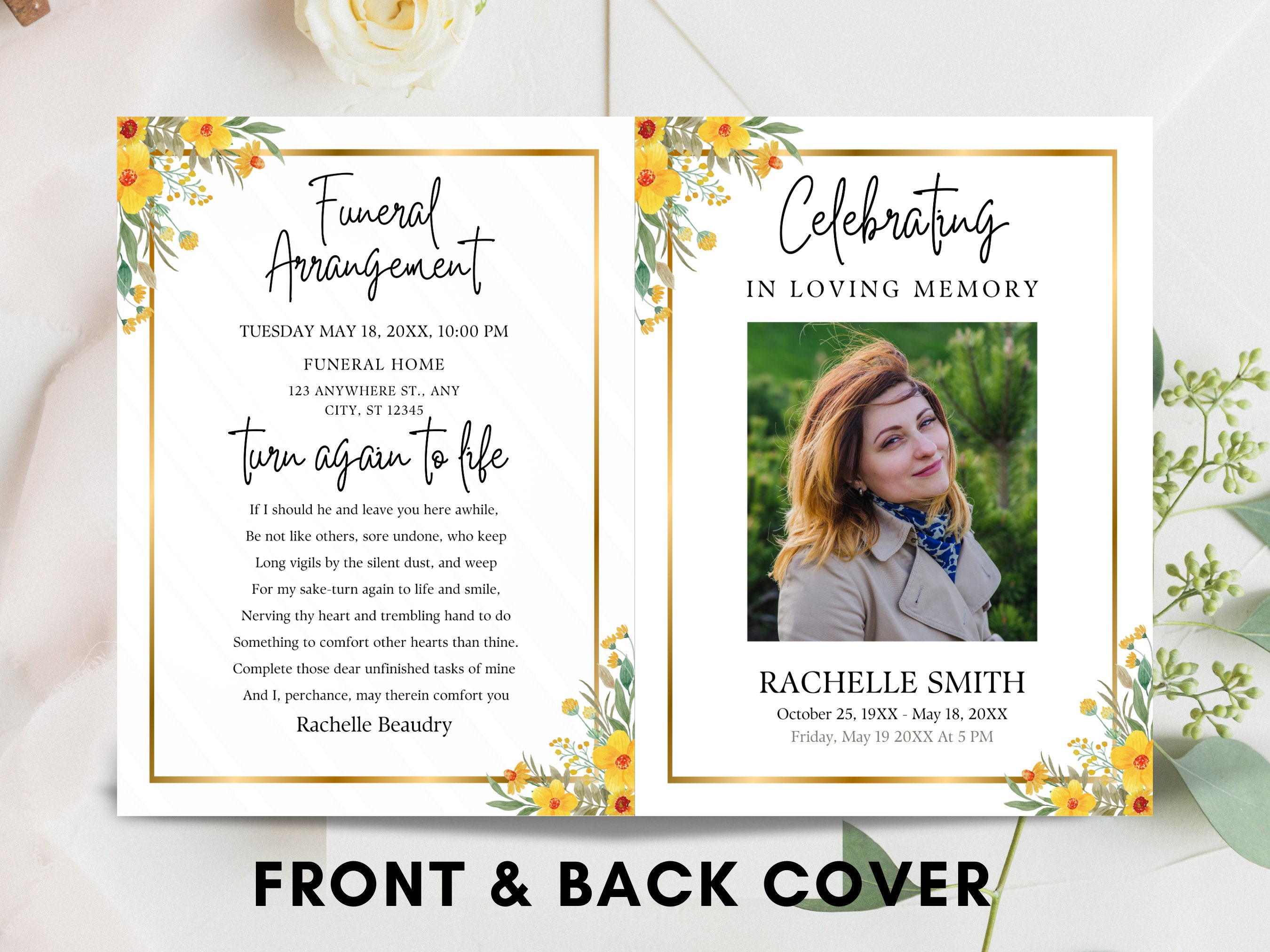 Editable Funeral Program Template, Printable Forever in Our Hearts ...