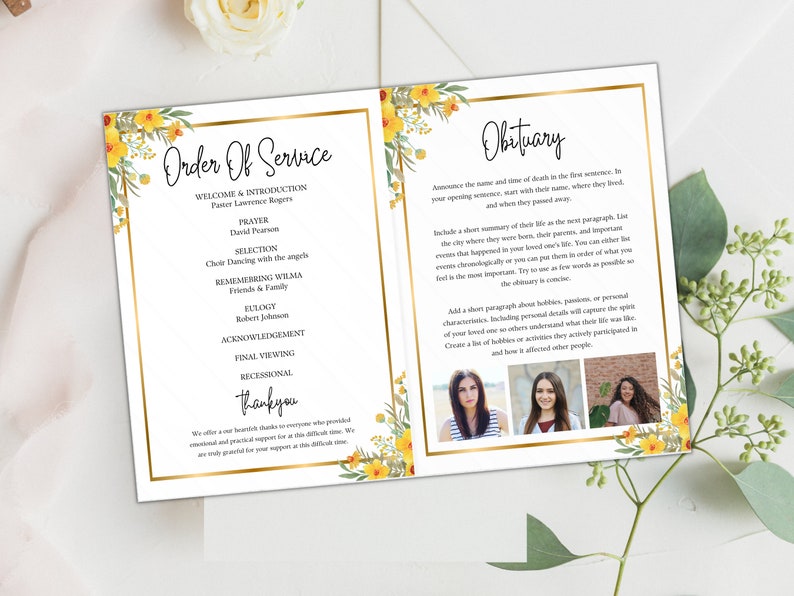Editable Funeral Program Template, Printable Forever in Our Hearts ...