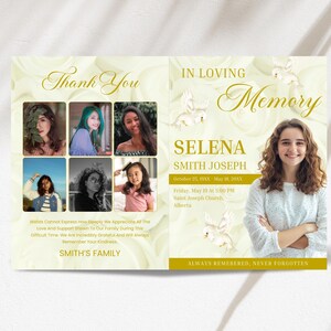 Editable Funeral Program Template, Obituary Template For Women, Bi-Fold Obituary Template, Celebration Of Life Program, Funeral Memorial