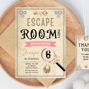 Escape Room Birthday Invitation Template, Editable Escape Room Party Invite, Escape Room Party For Girls And Boys, Mystery Birthday Party